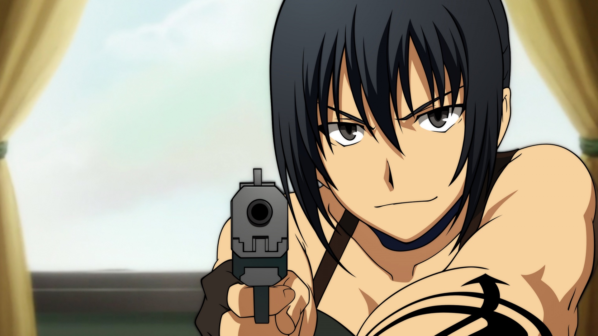 Девушка с пистолетом обои