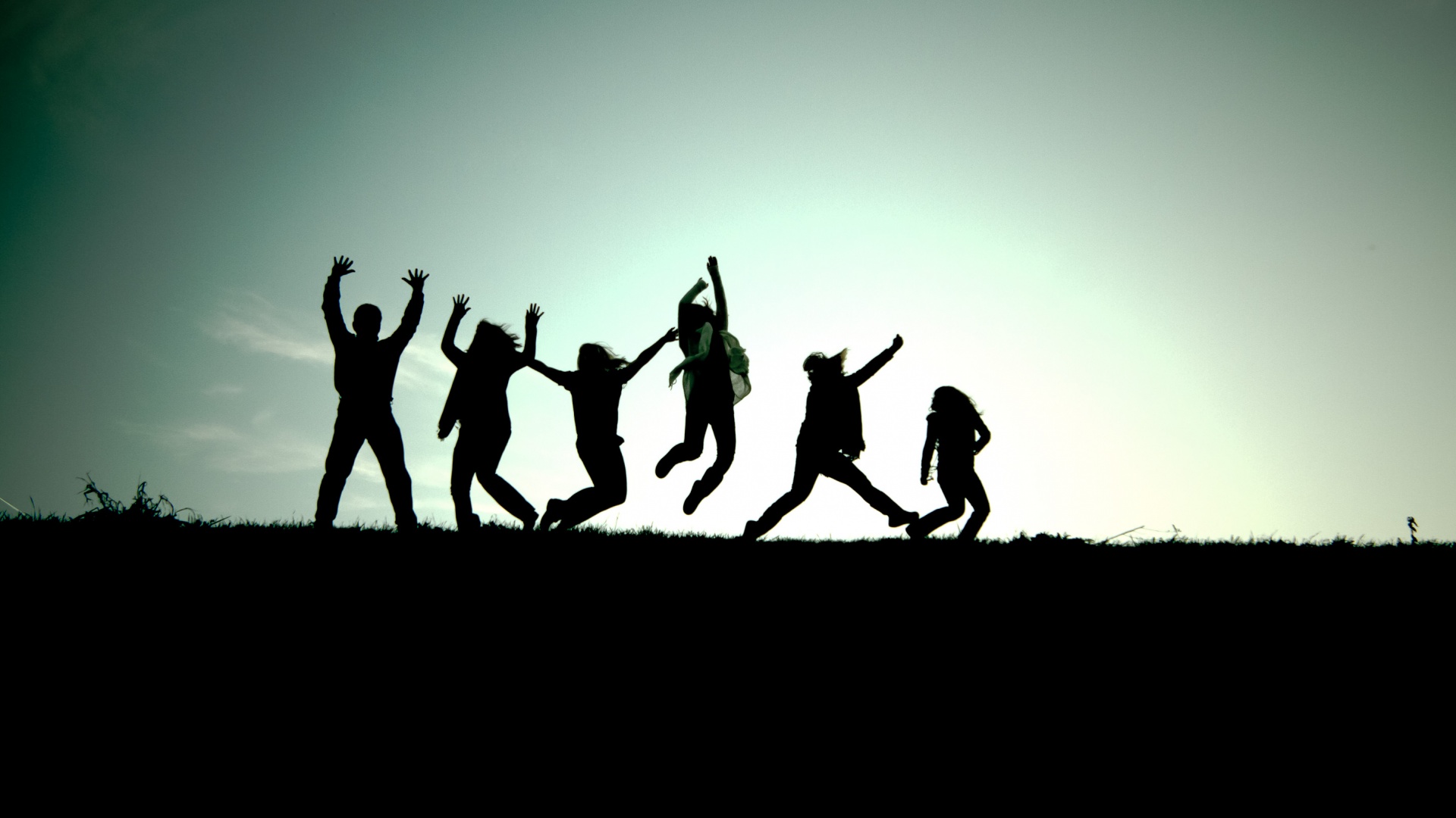 Силуэты людей обои