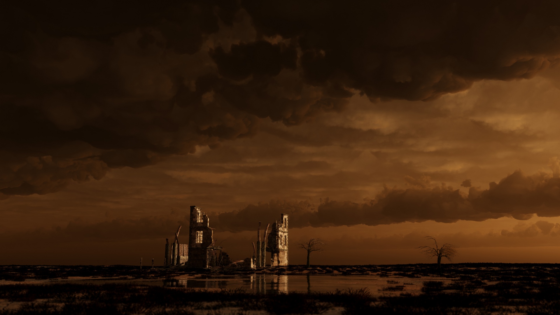 Руины здания обои