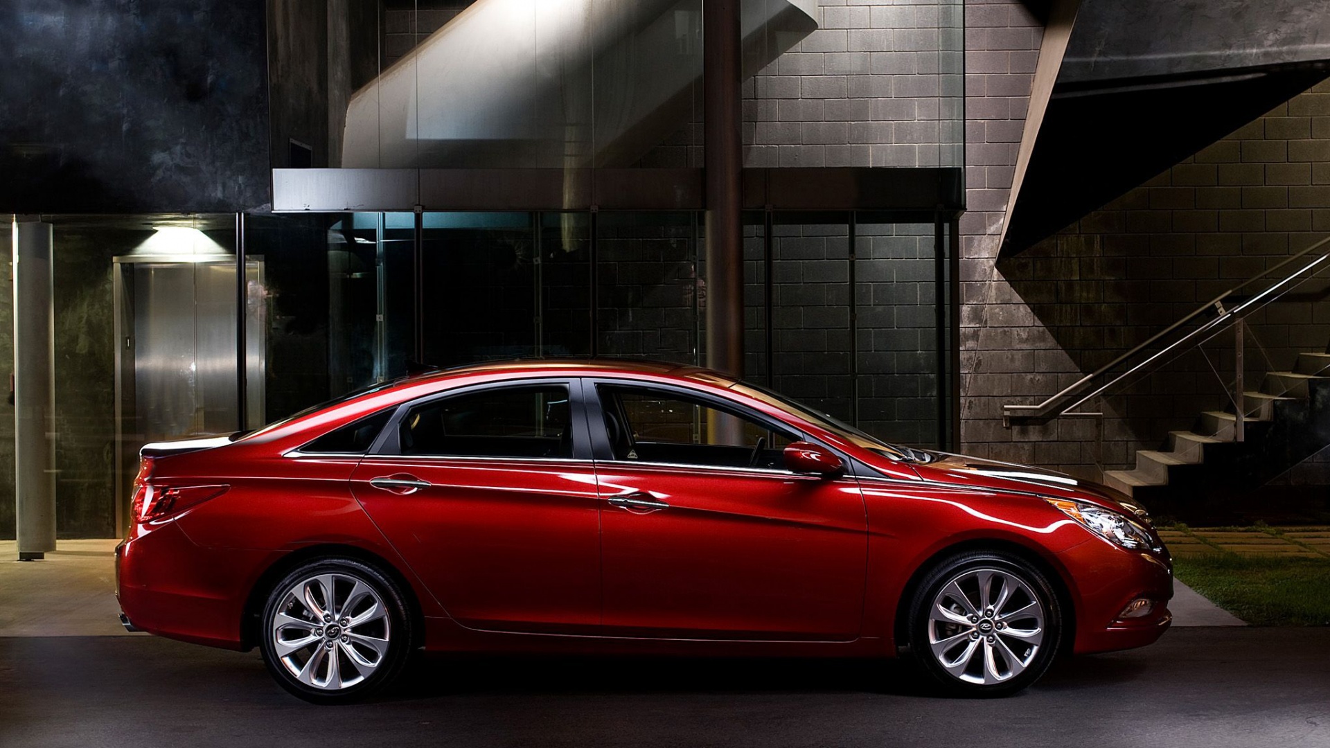 Красный хёндай солярис обои