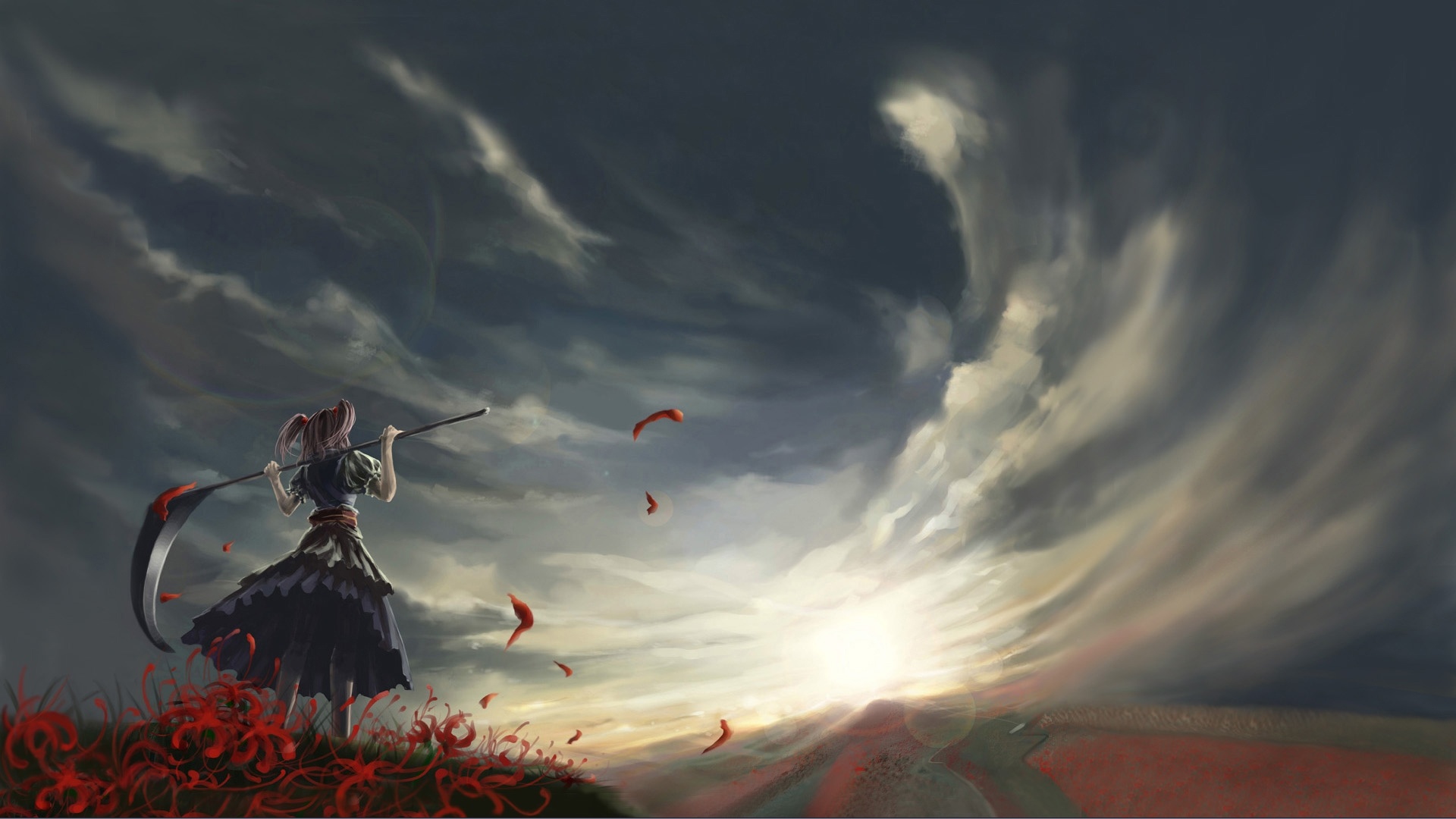 Девушка с косой обои