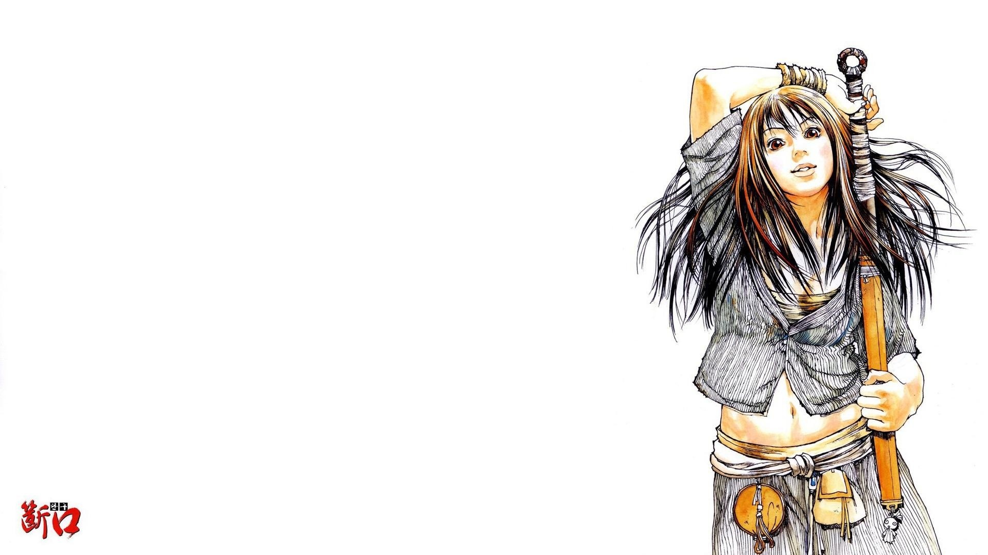 Девушка с битой обои