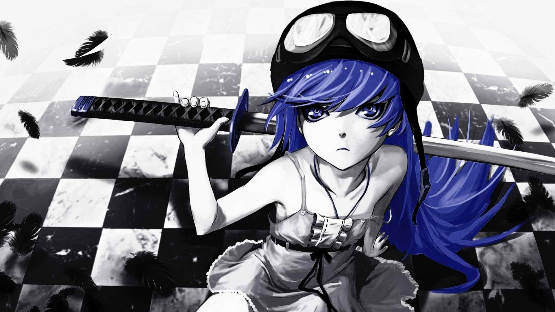 Девушка с катаной обои