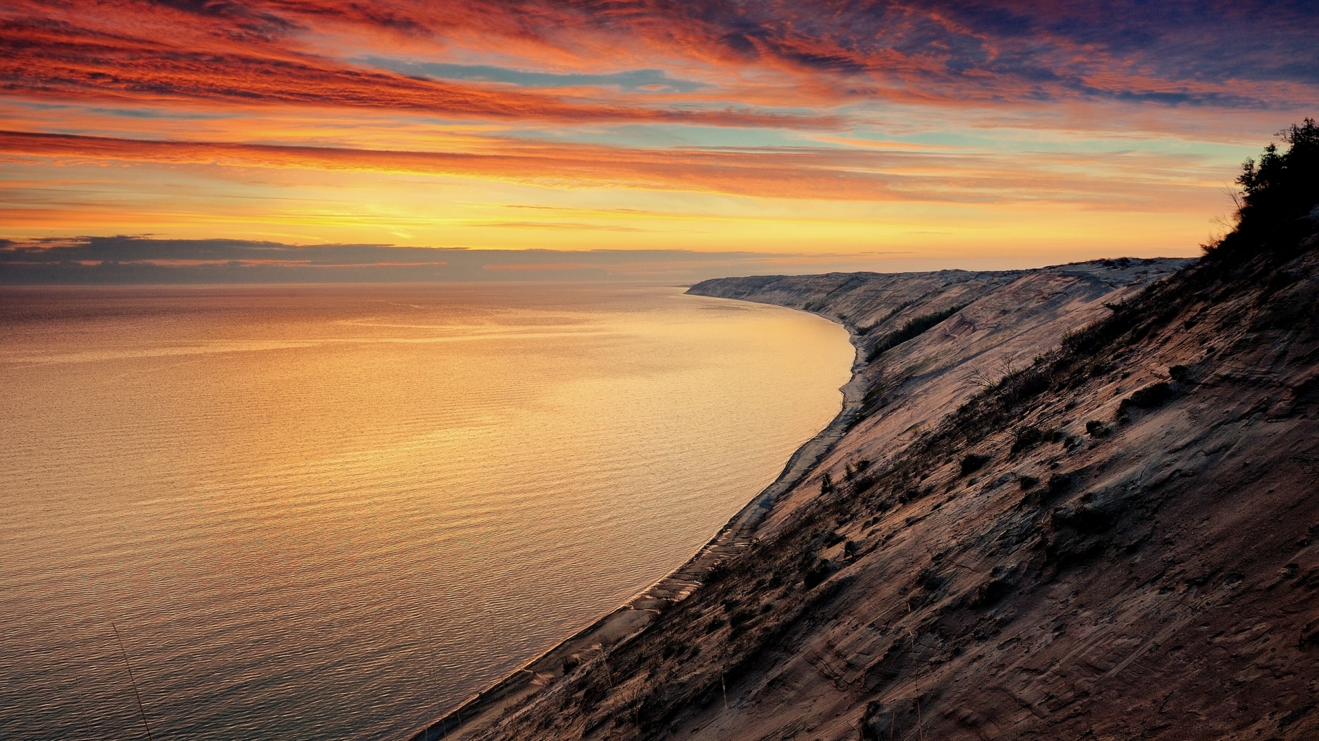 Море на закате обои