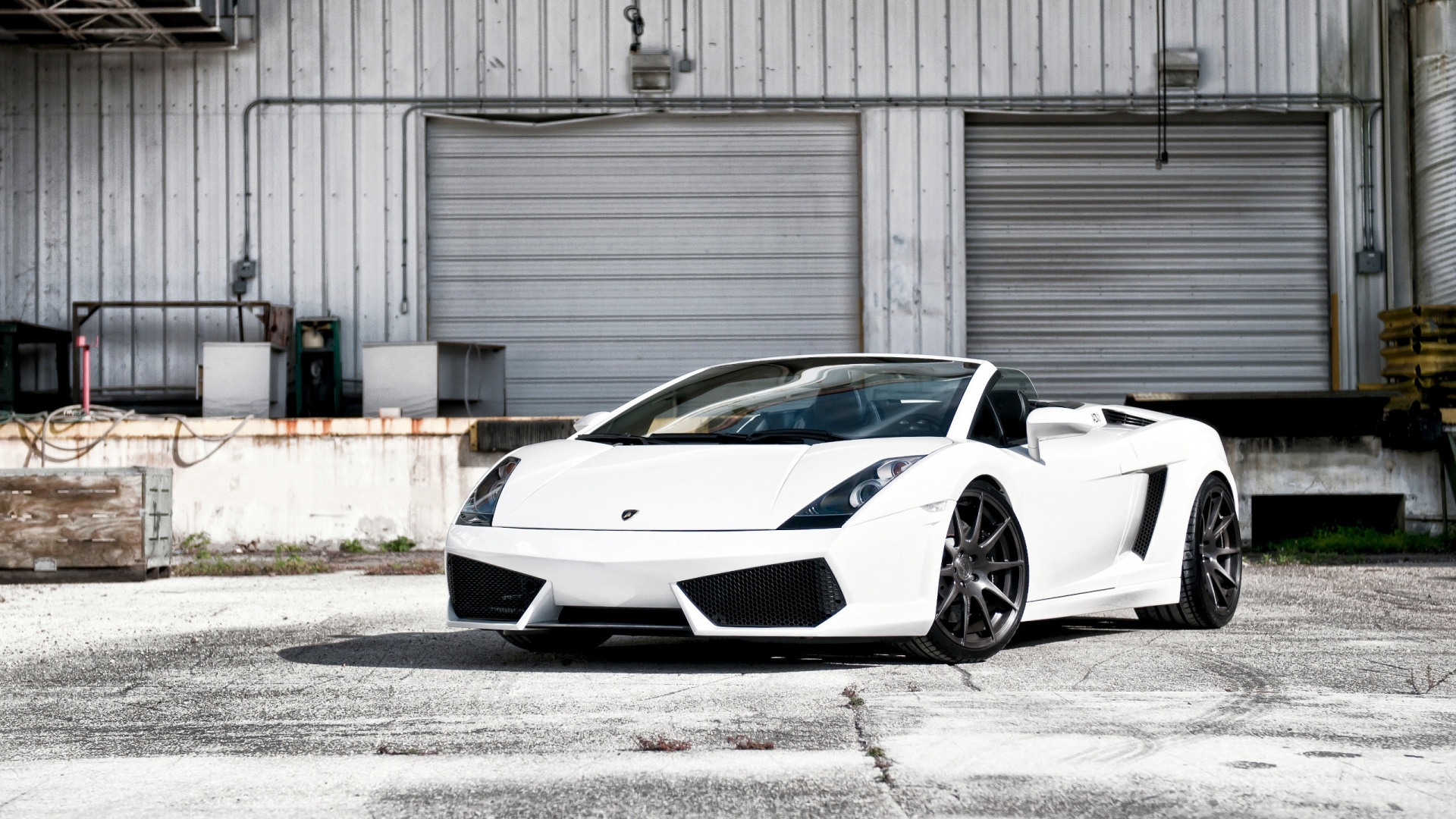 Белый спорткар Ламборгини Галлардо обои
