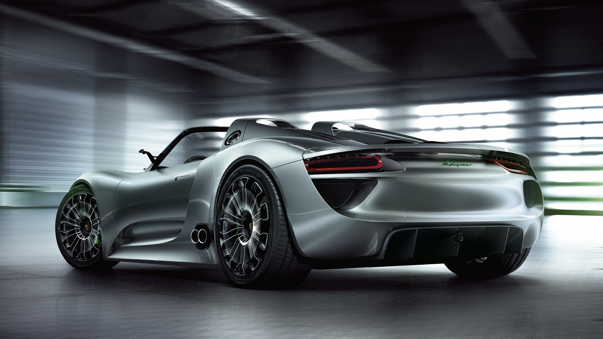 Porsche 918 Spider вид сзади обои