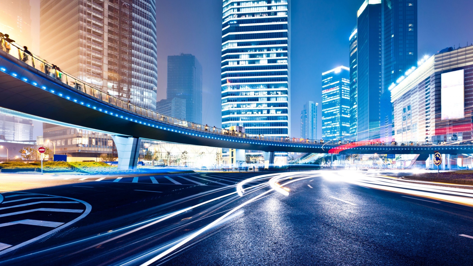 Ночной мегаполис обои