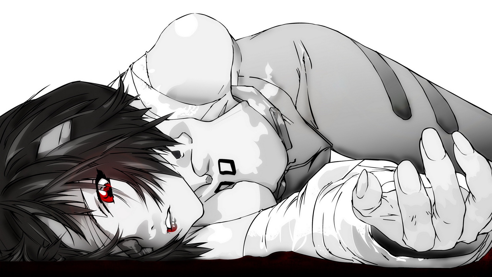 Девушка с красными глазами обои