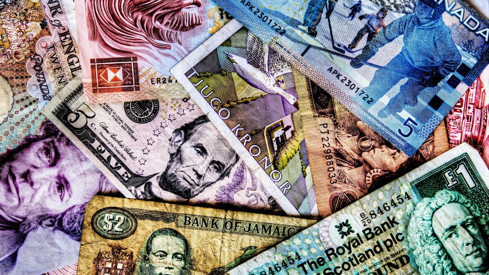 Купюры из разных стран обои