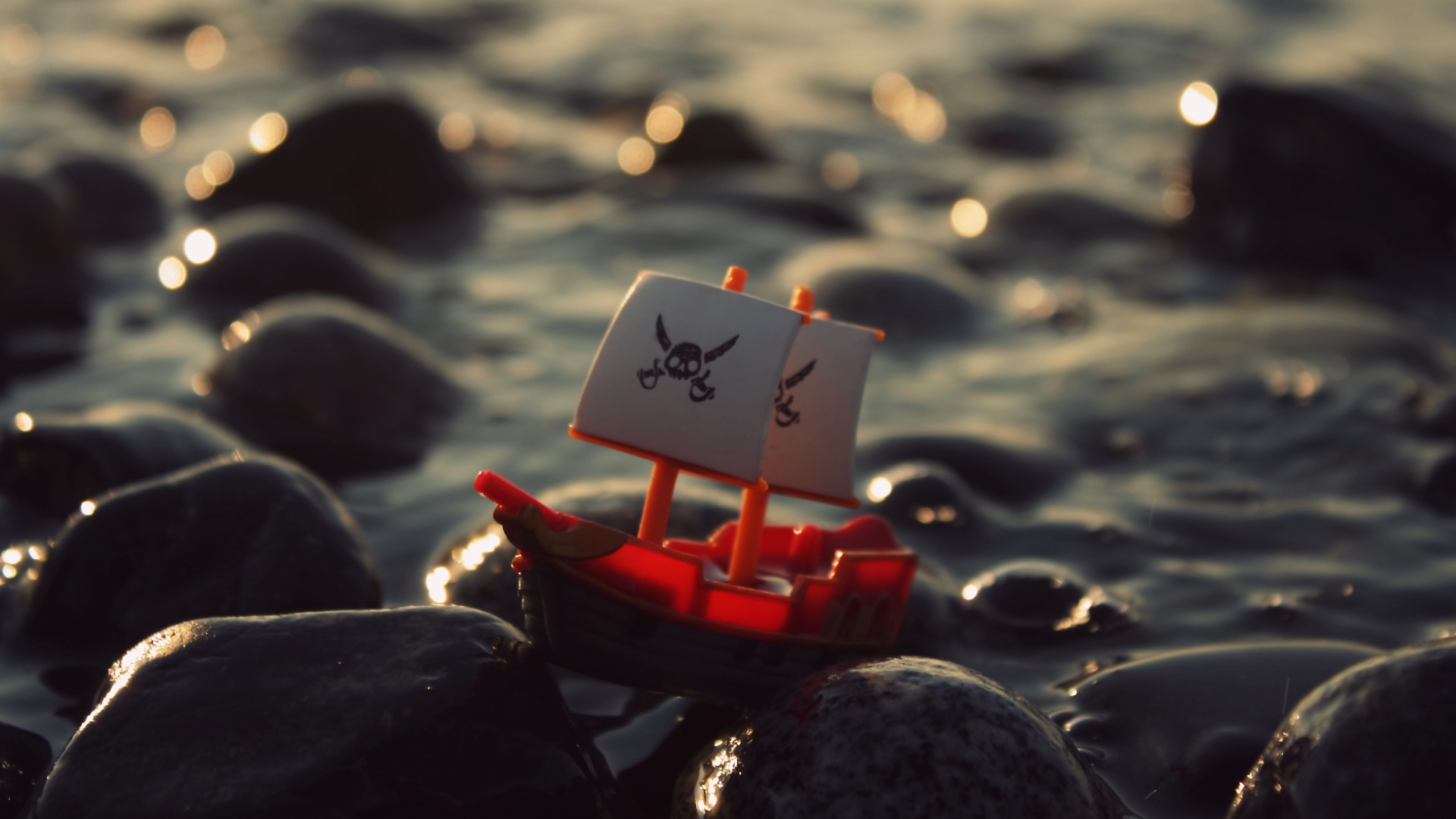 Пиратский корабль на мели обои