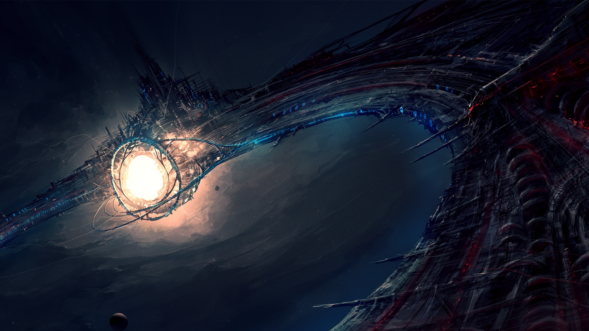 Зловещая космическая станция обои