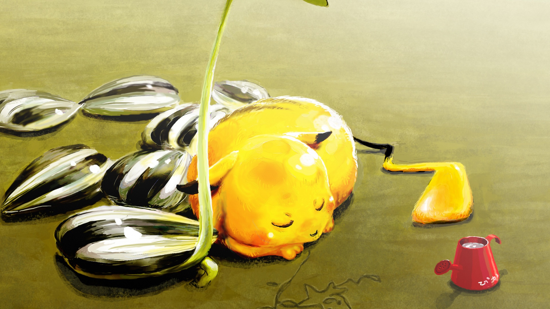 Пикачу отдыхает обои