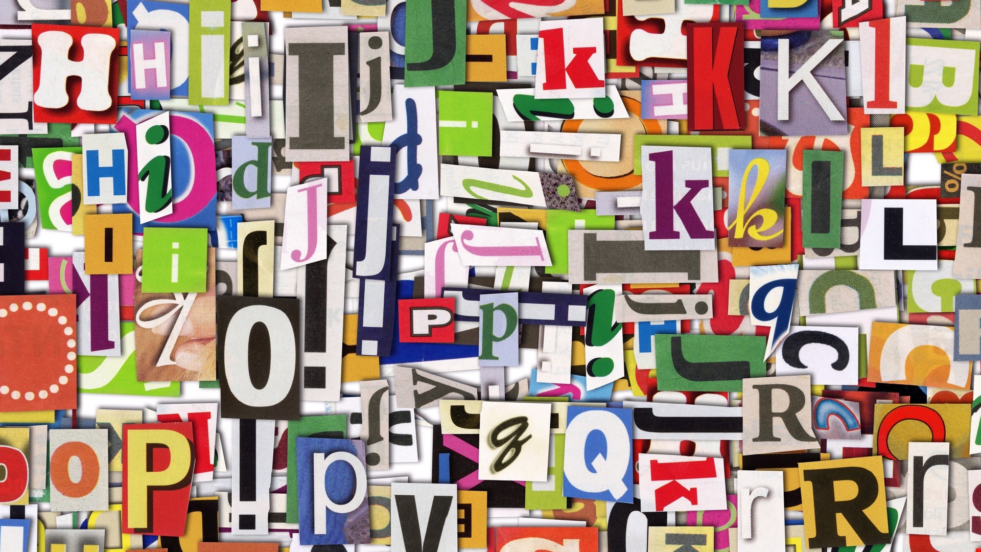 Буквы вырезанные из журналов обои