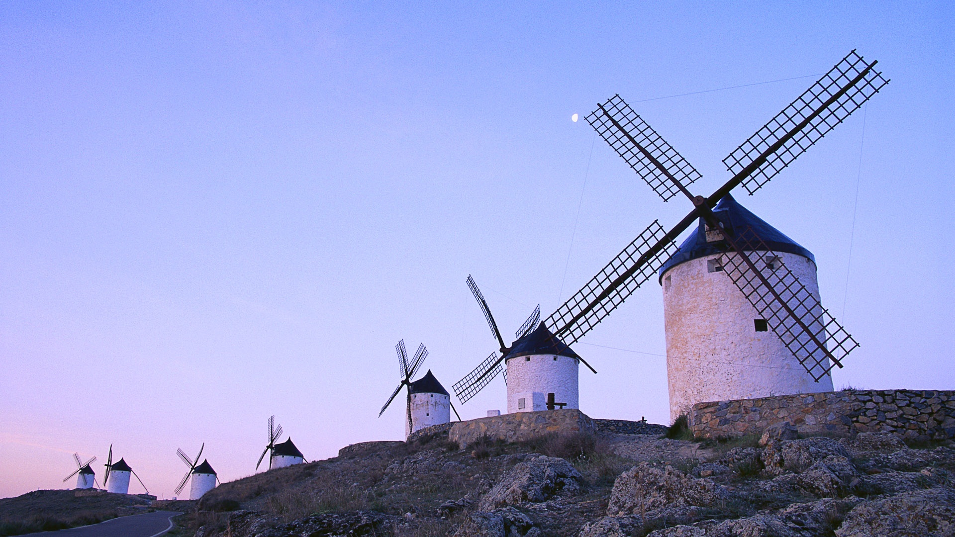 Пейзаж из ветряных мельниц обои