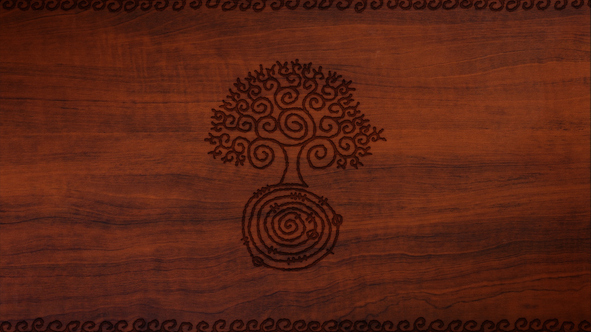 Выжженный рисунок дерева обои