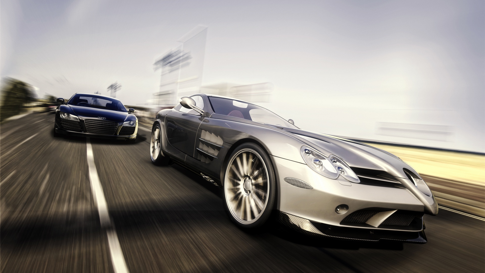 Гонка Ауди и Мерседеса обои