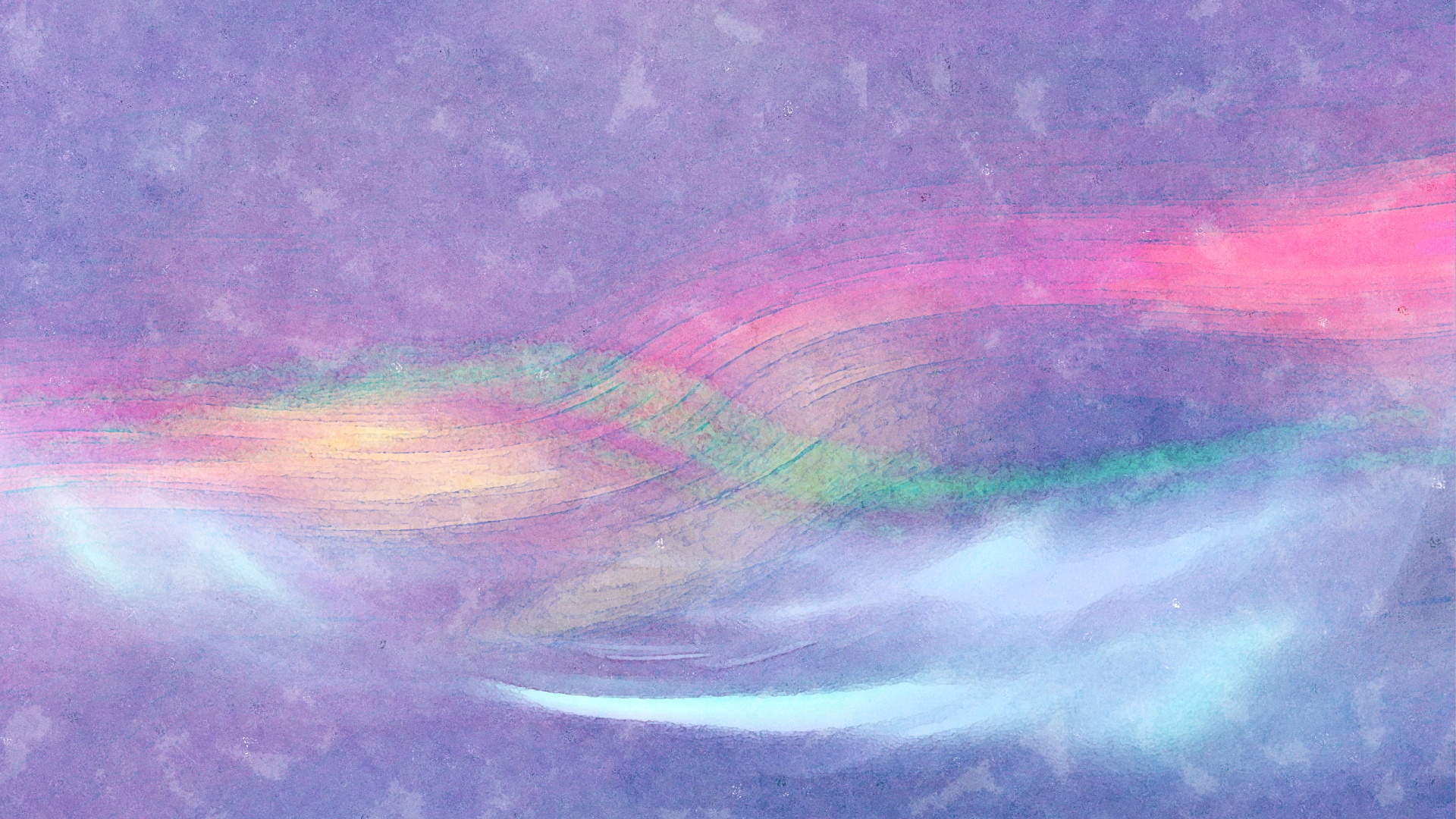Радужные волны на нежно-фиолетовом фоне обои