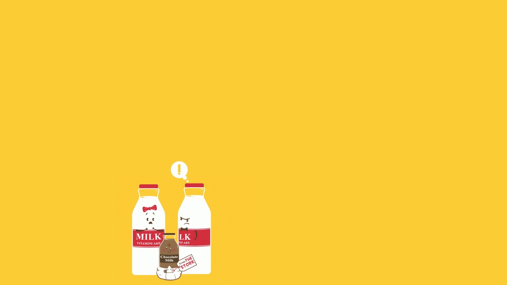 Бутылка молока сходила налево обои