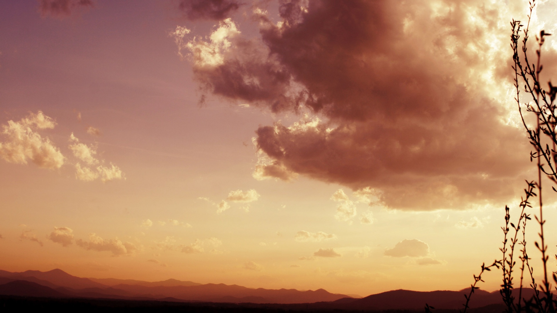 Горный закат обои