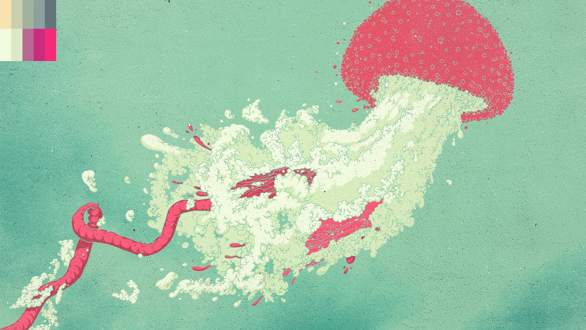 Розовая медуза обои