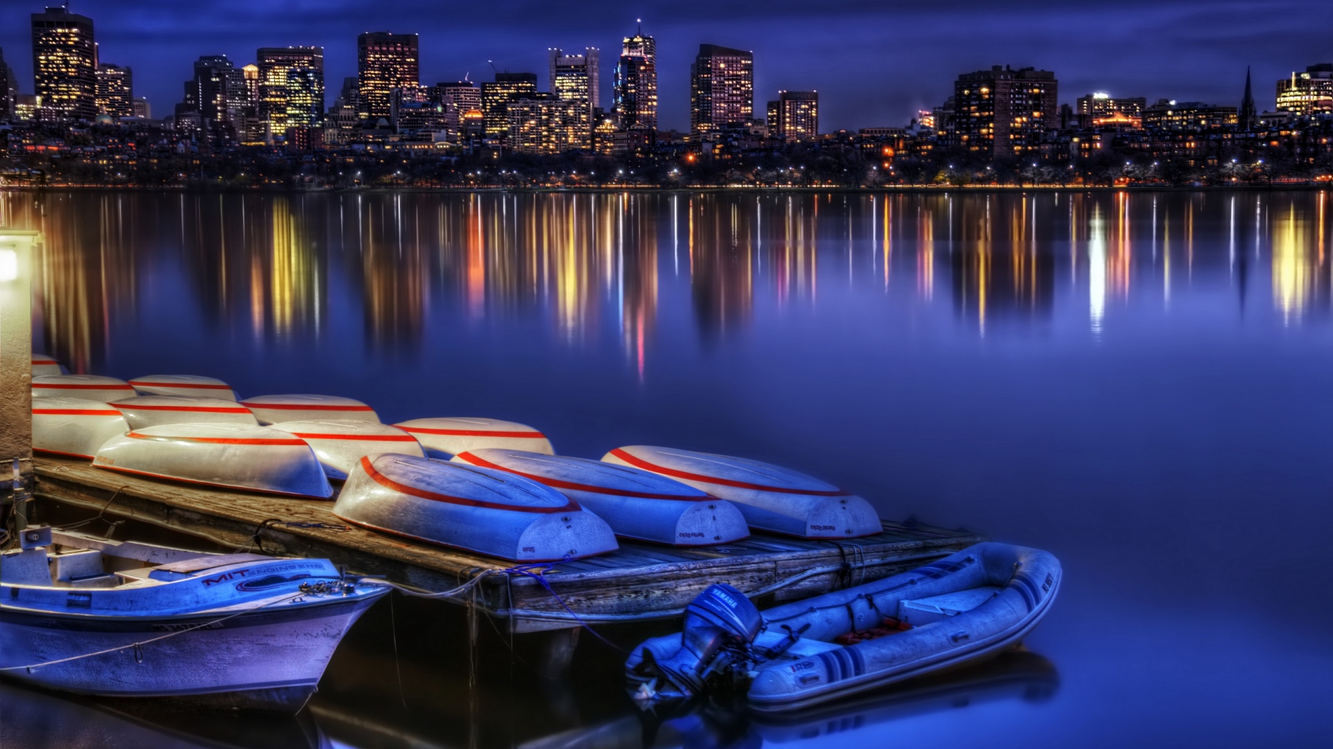 Ночной Бостон обои