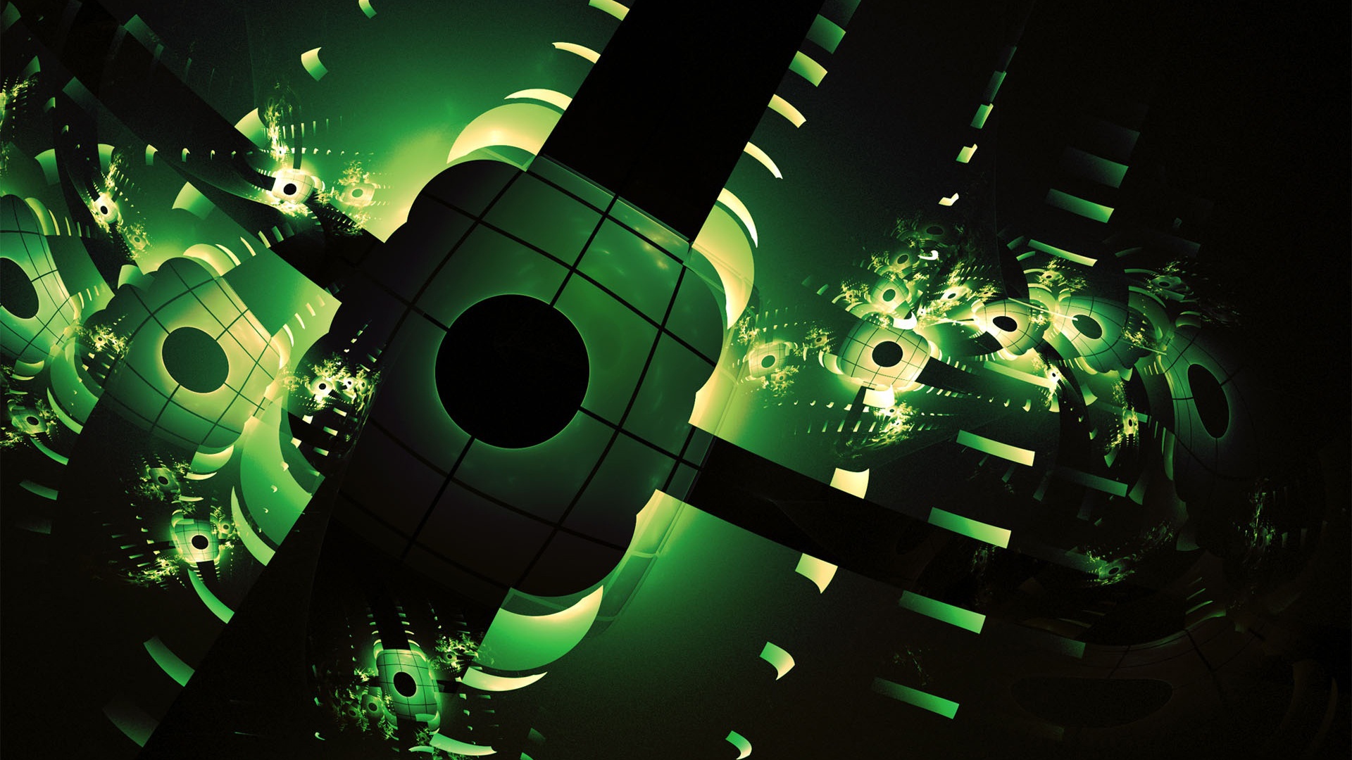 Абстрактные темно-зеленые фигуры обои