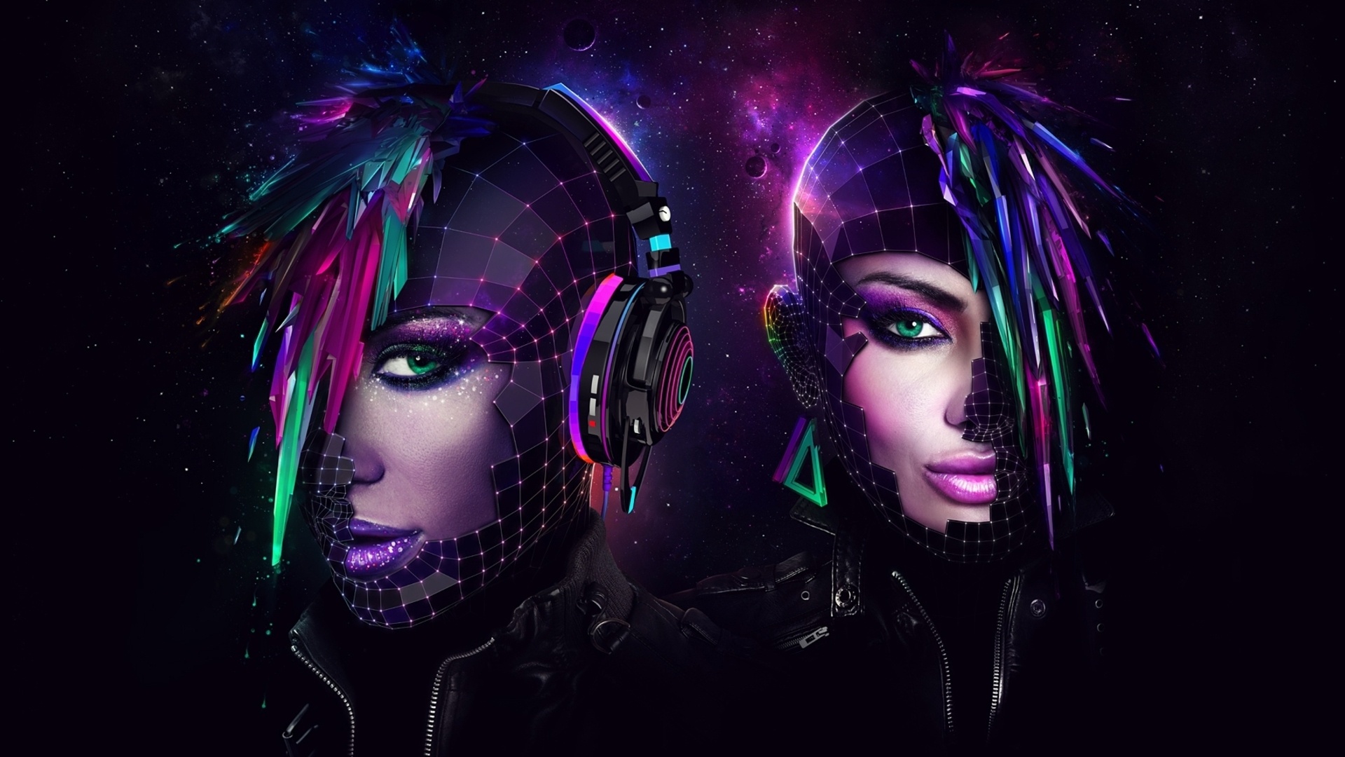 Кристаллические девушки из компьютерного мира обои