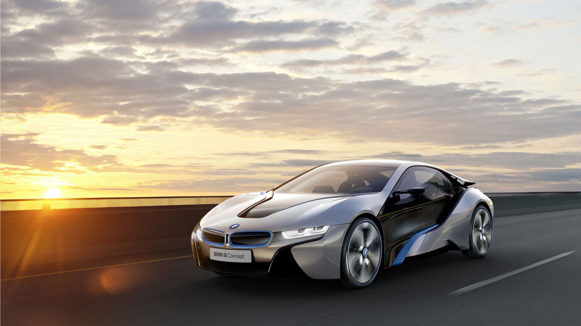 Концепт БМВ на дороге обои