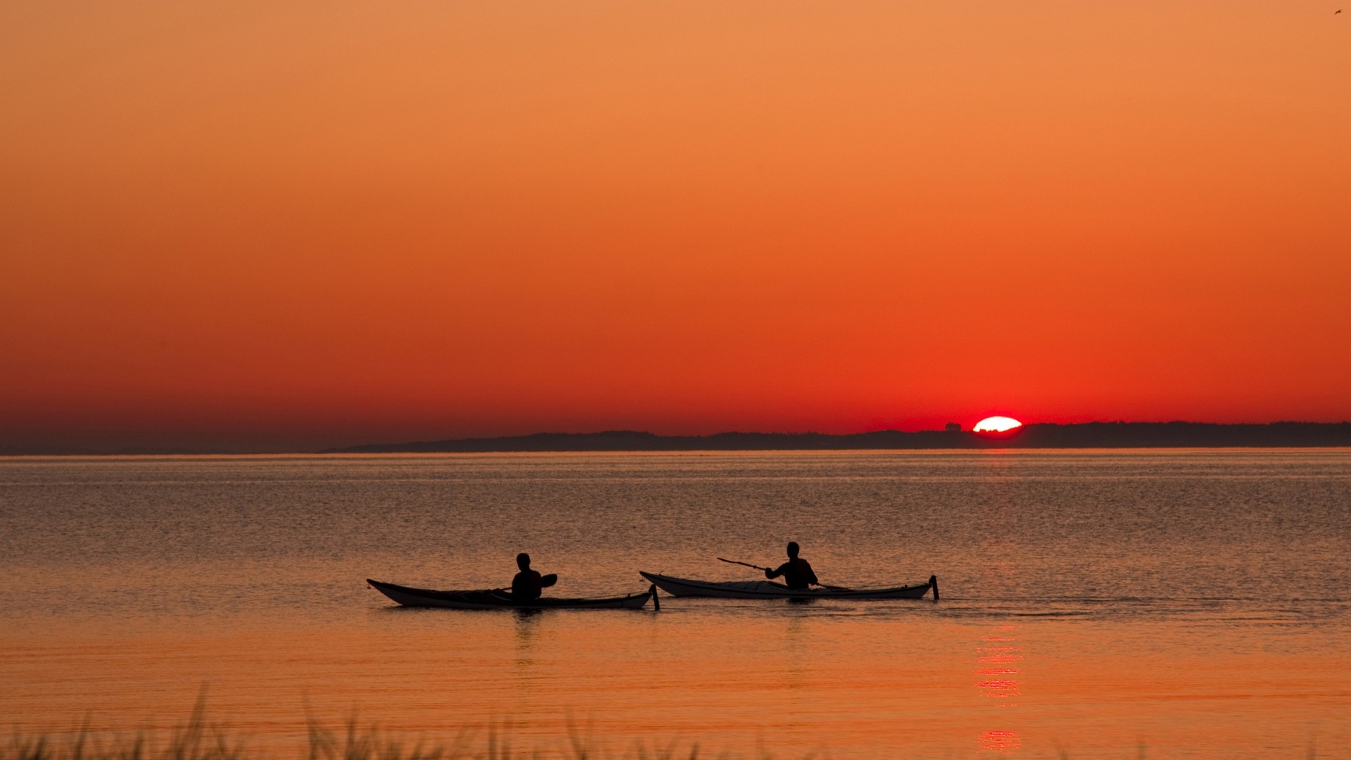 Рыбаки на лодках обои