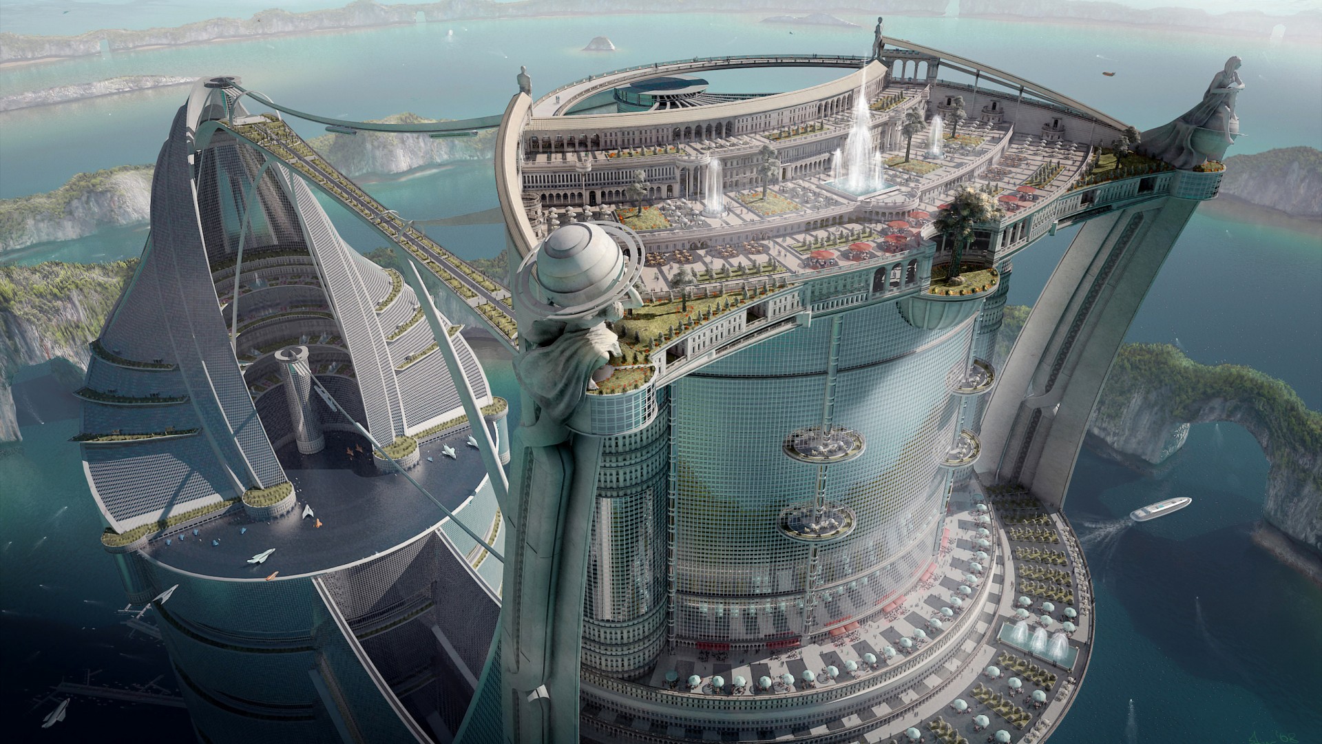 Город будущего обои