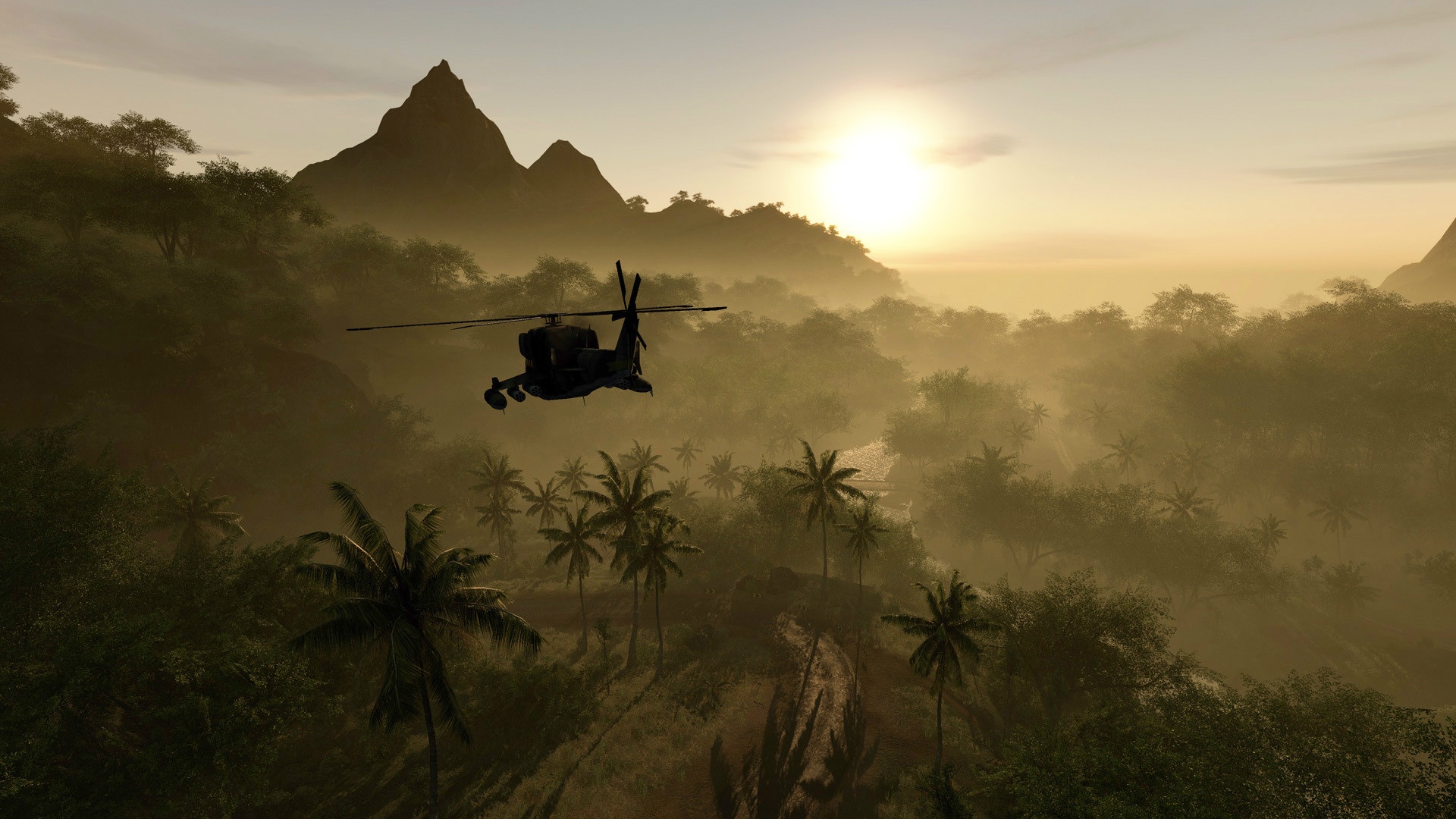 Вертолет над тропиками в crysis обои