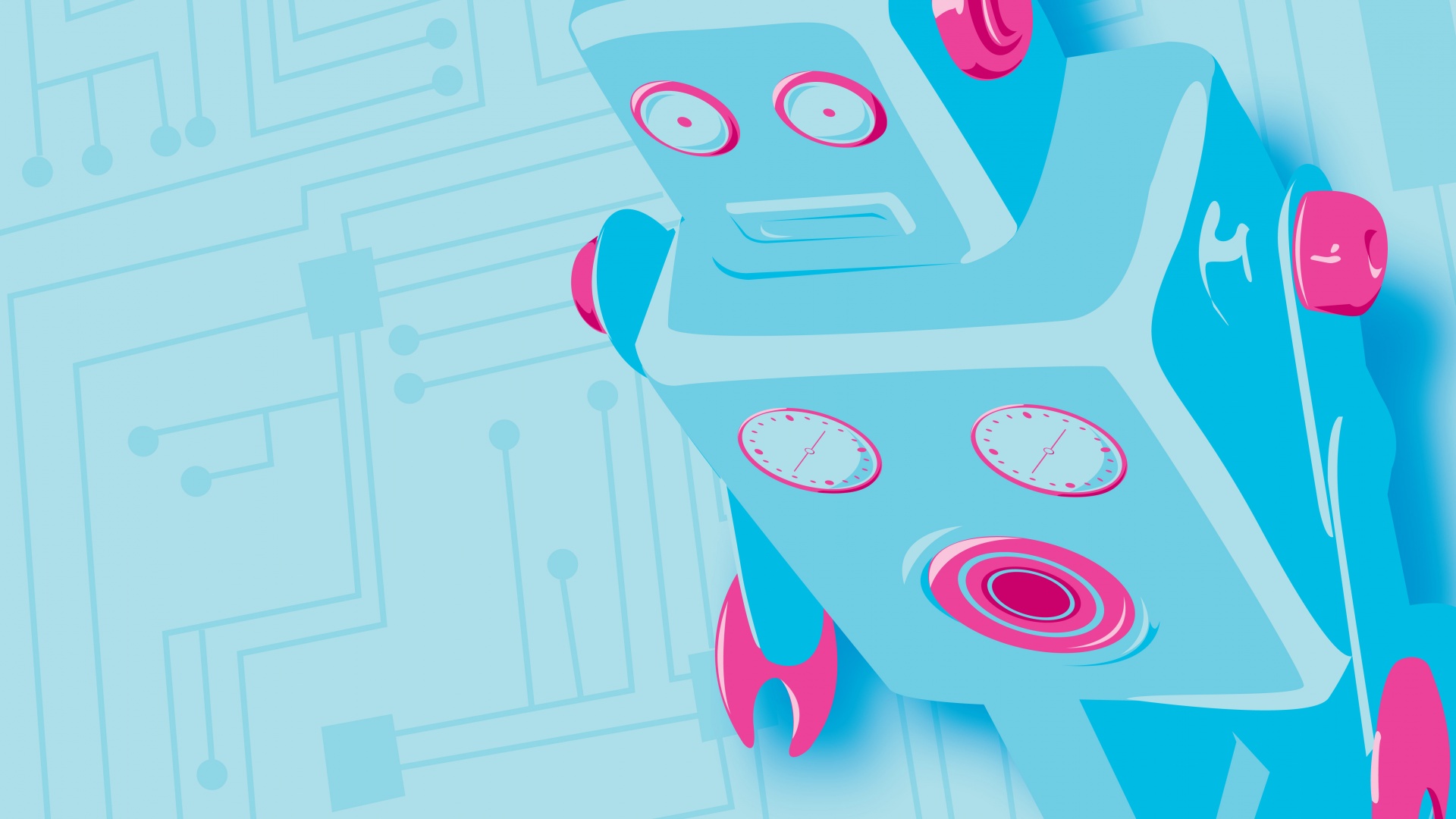 Векторный робот обои