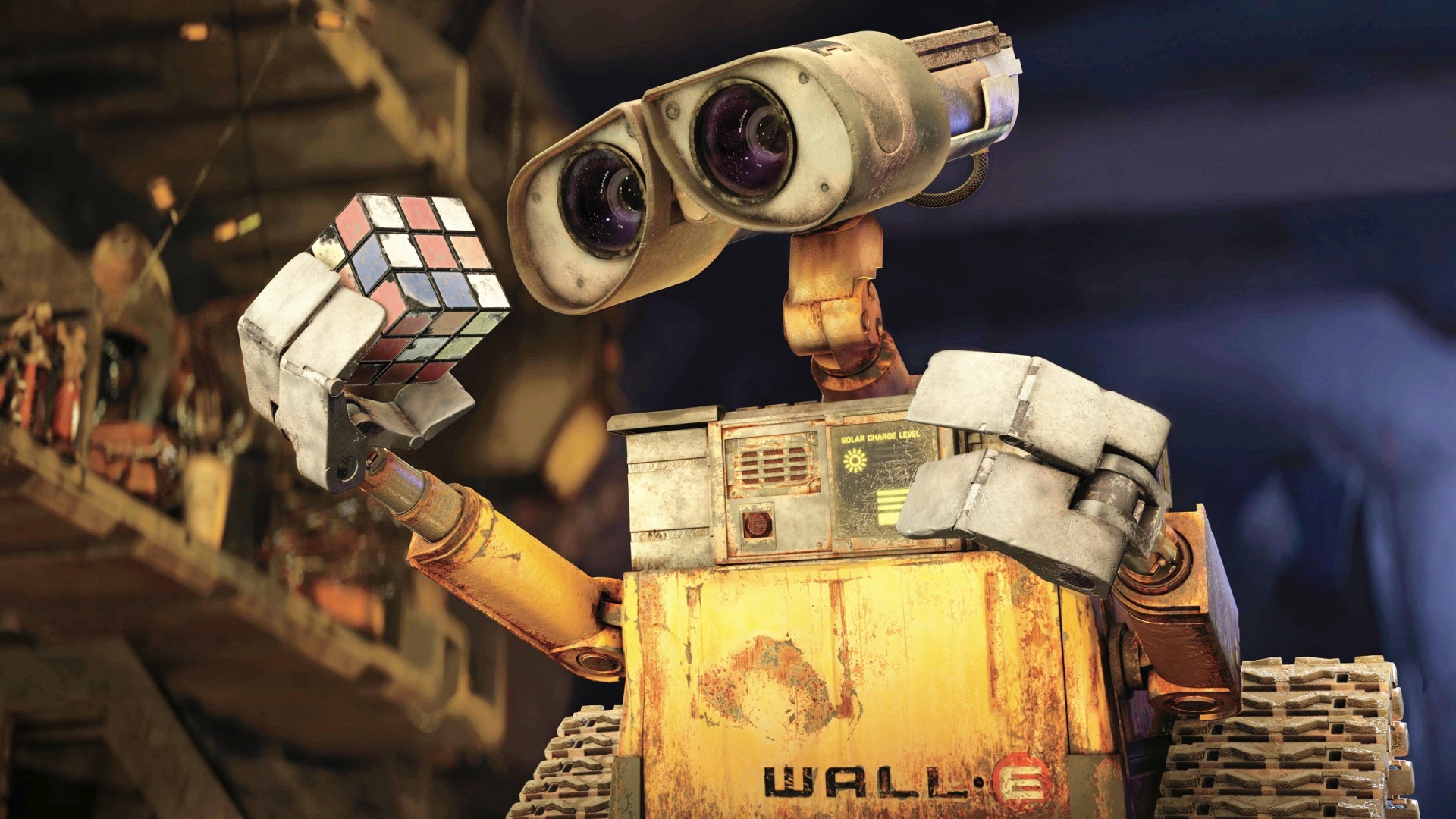 Валли и кубик Рубика обои