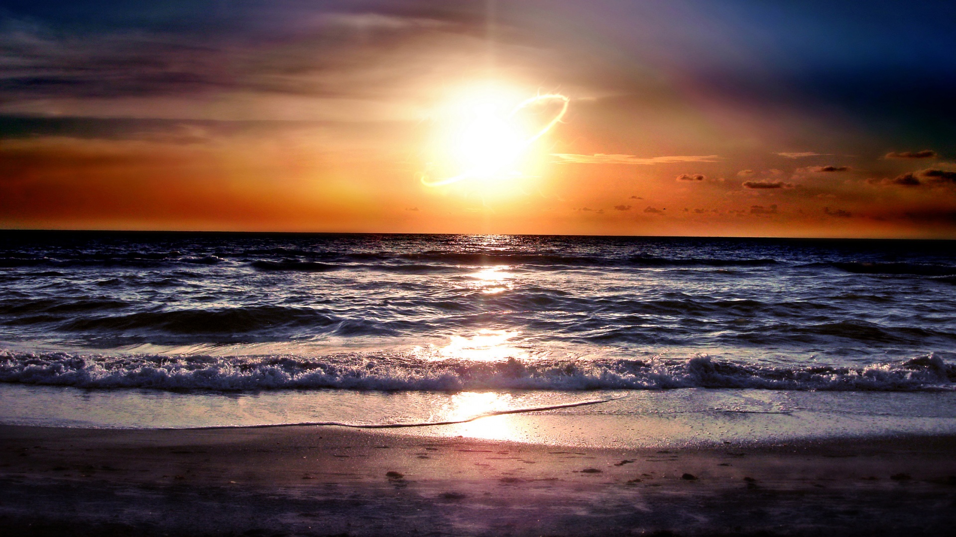 Морской закат обои