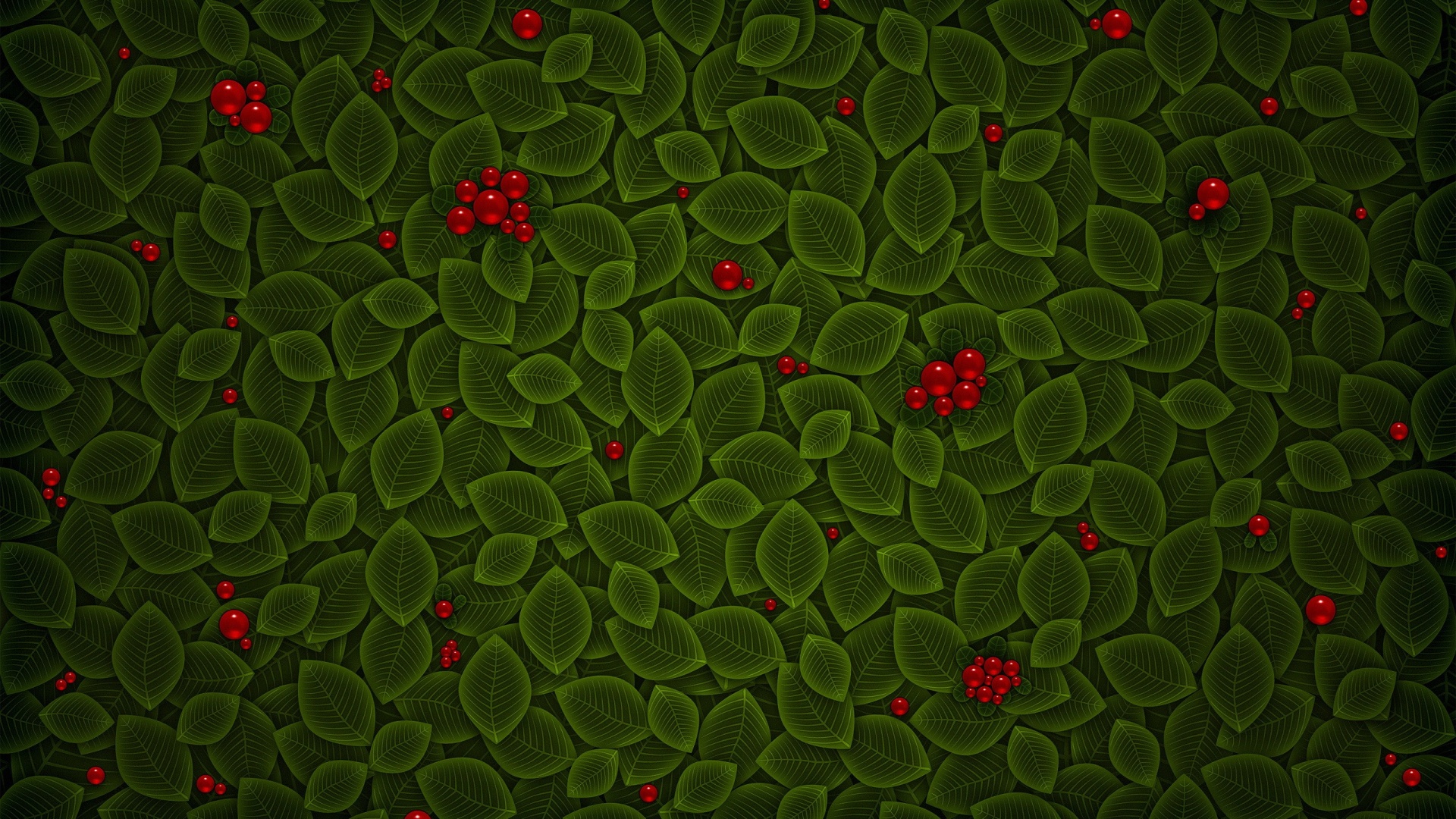 Векторные листья с ягодами обои