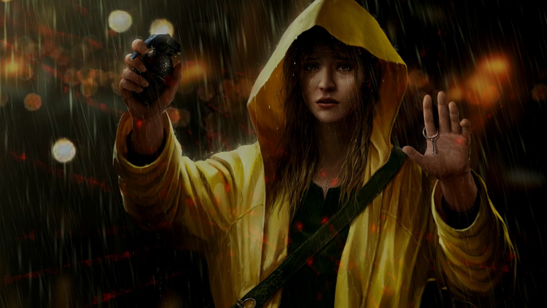 Девушка с гранатой обои