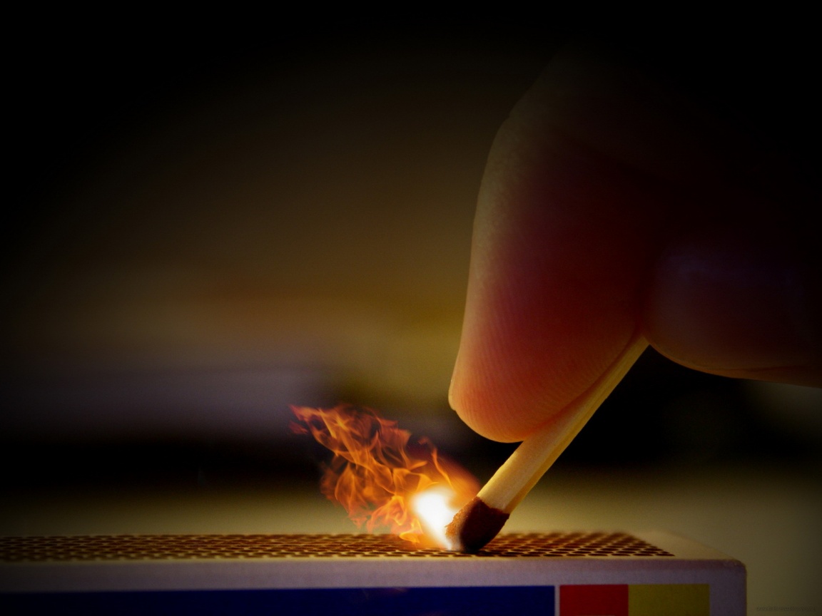 Воспаменение спички обои