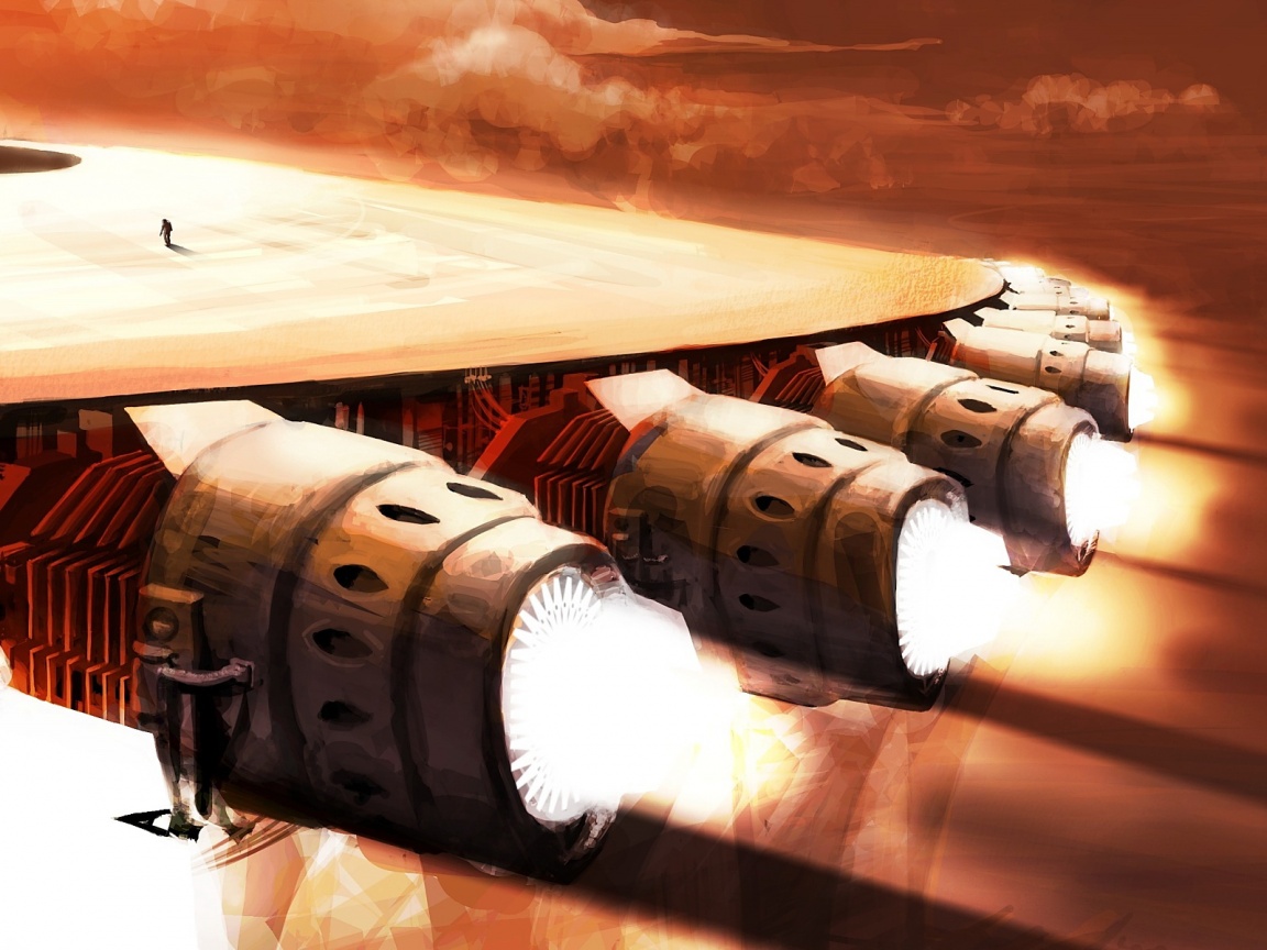 Разгон космического корабля обои