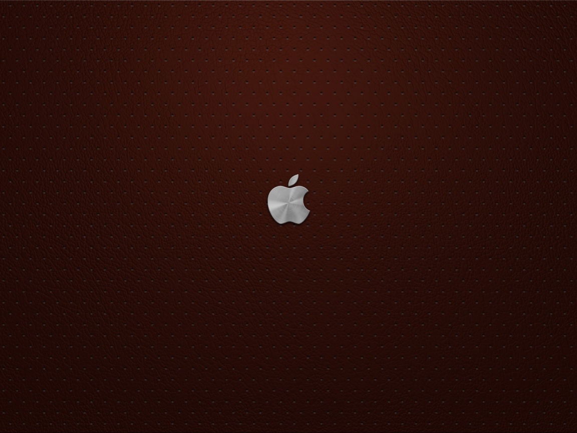 Маленький логотип Apple на перфорированной коже обои