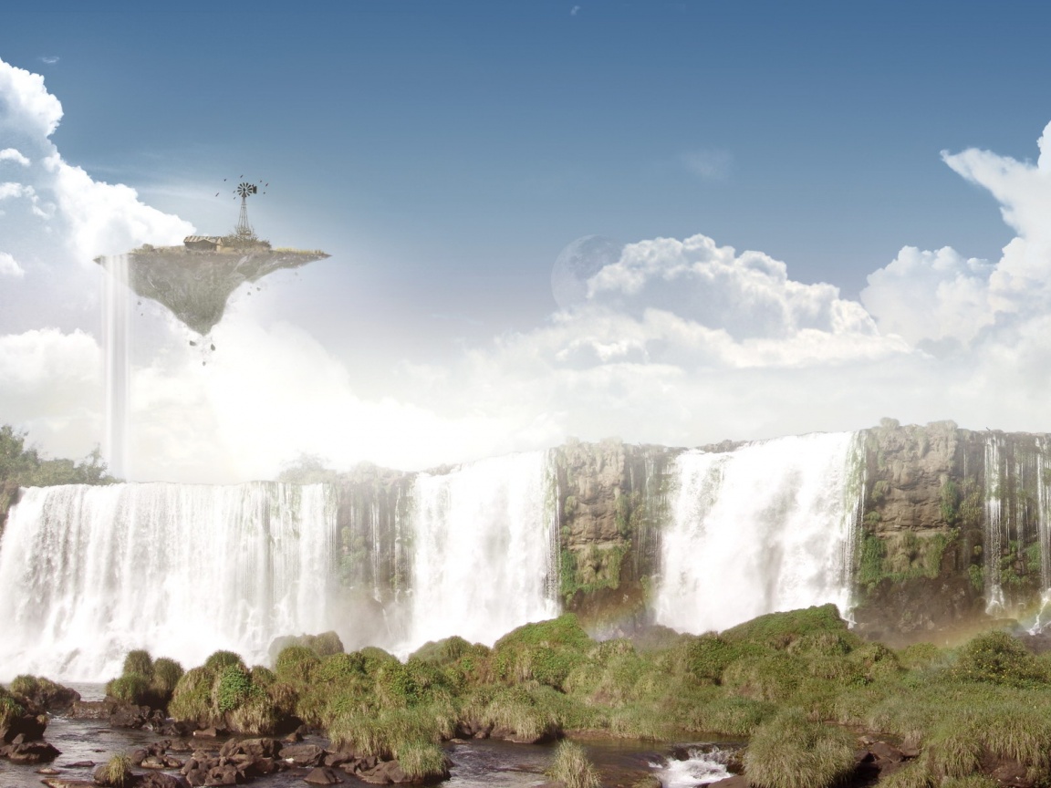 Ферма на летающем острове обои