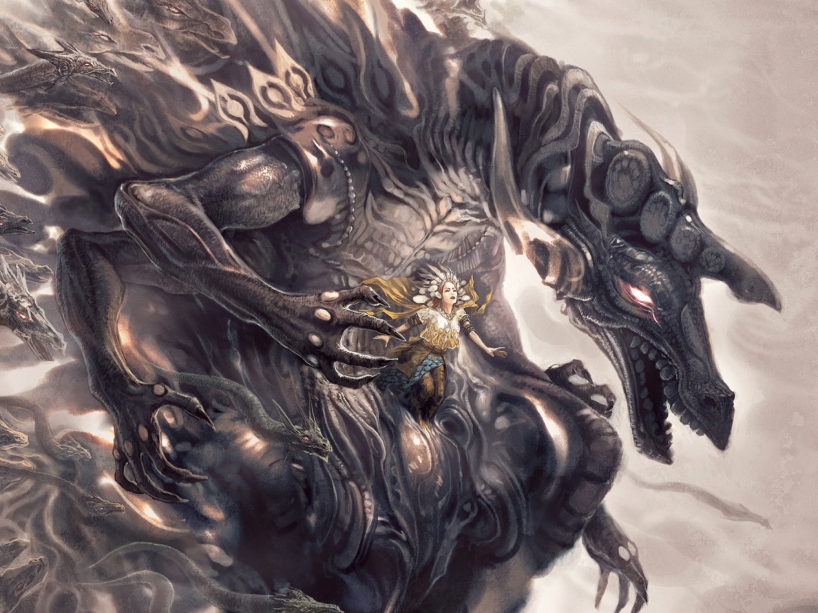 Демон похищающий девушку обои