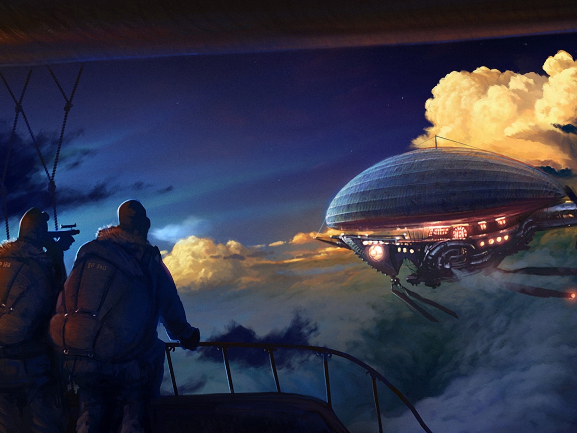 Инопланетный дирижабль обои