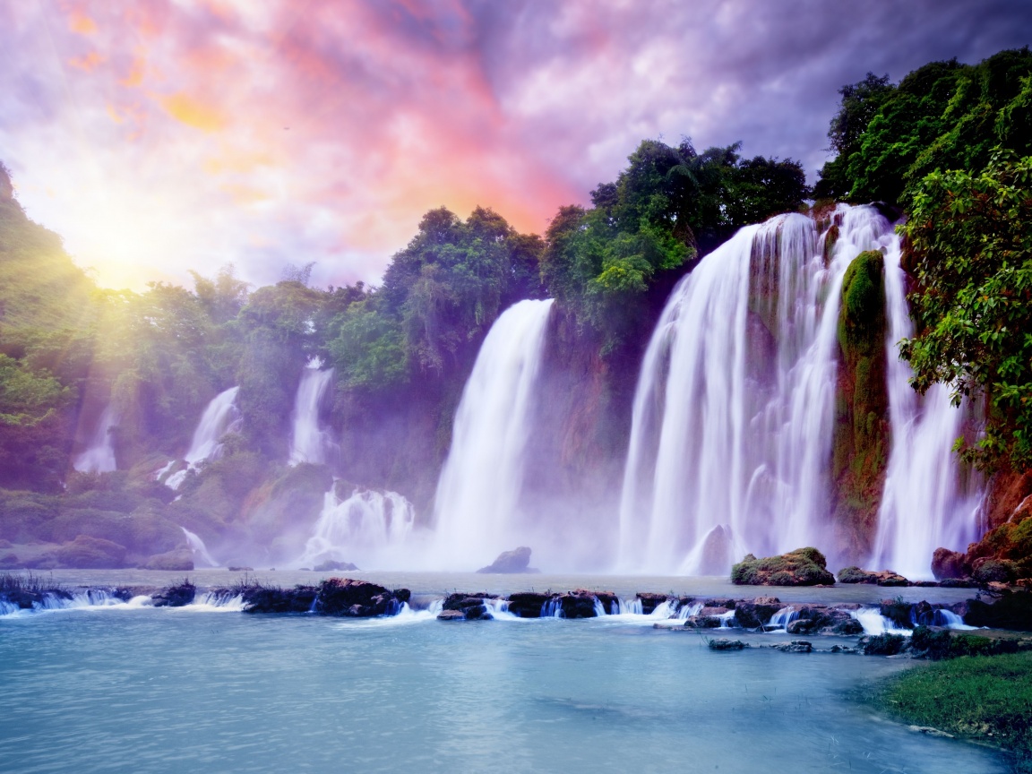 Водопады в джунглях обои