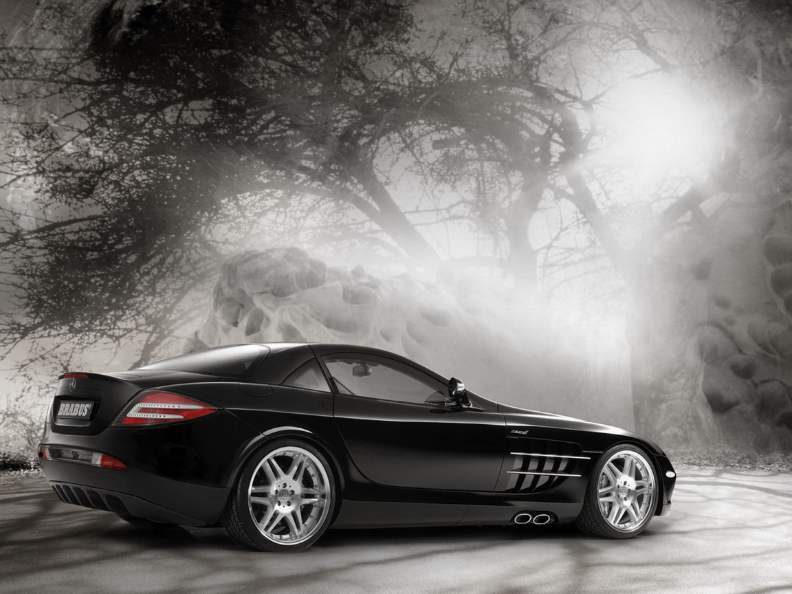 Черный спорткар Мерседес обои
