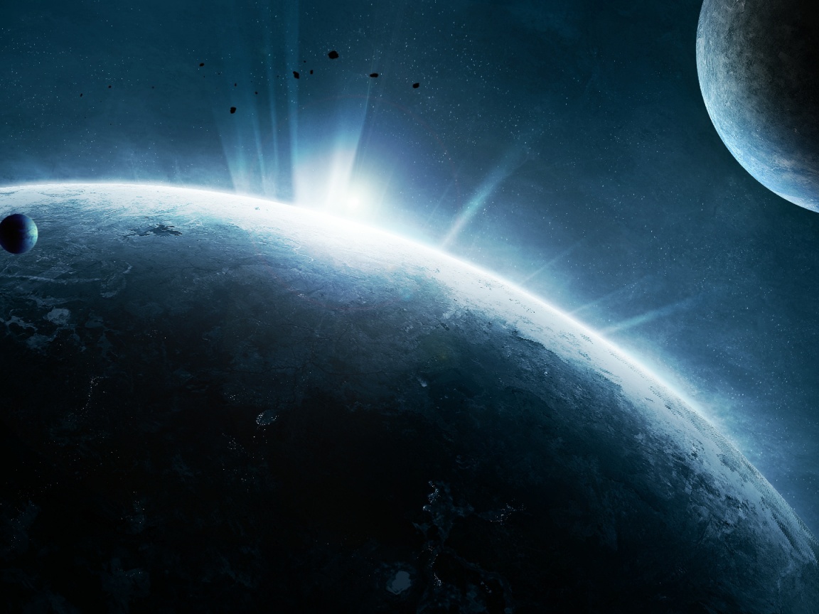 Восход над планетой обои