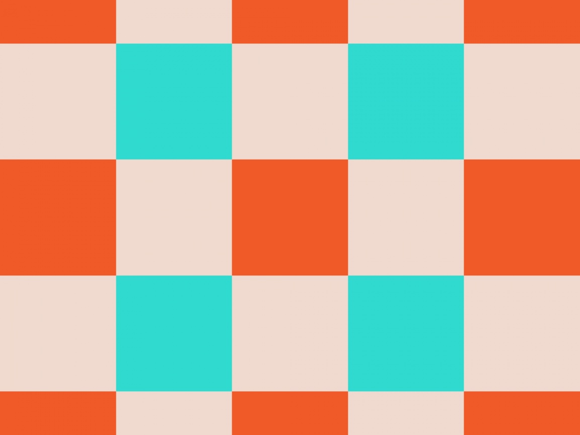 Оранжевые голубые и белые клетки обои