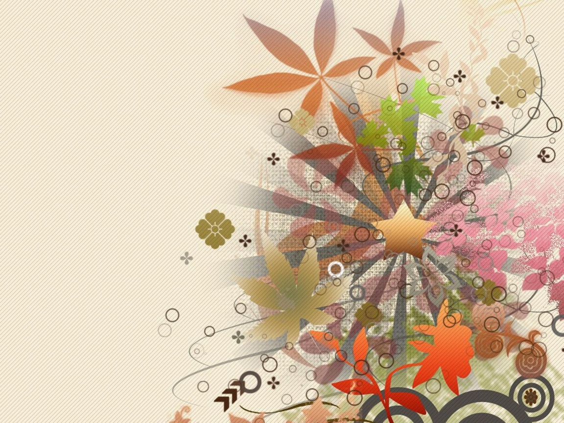 Звездно-листовая абстракция обои