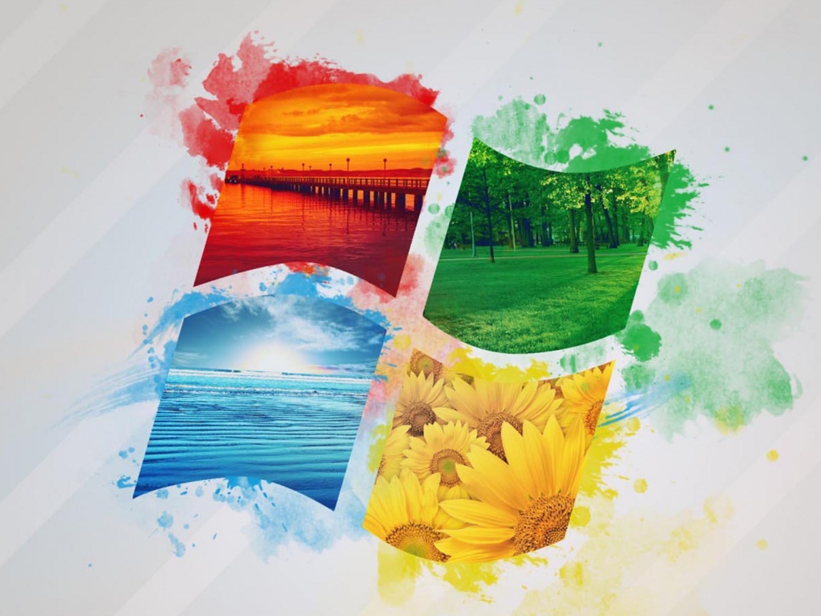 Логотип Winfdows bз фотографий природы обои