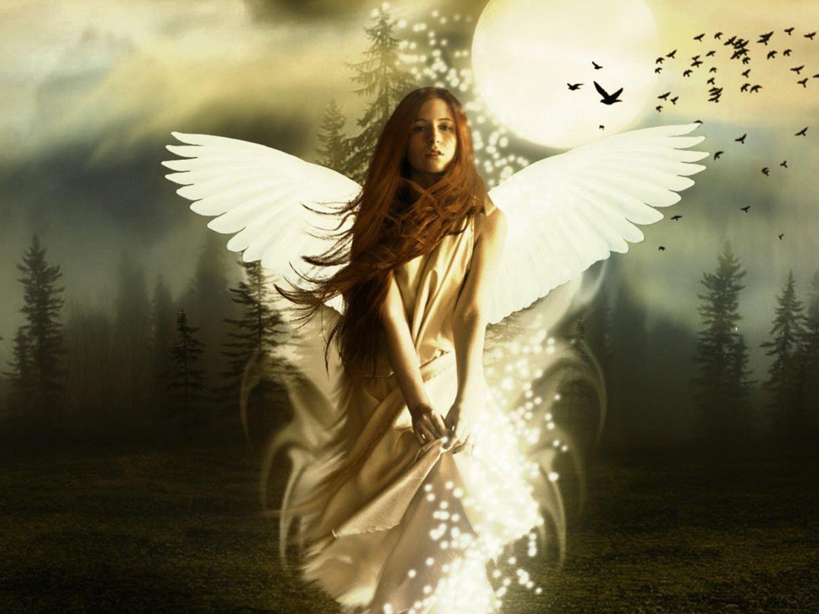 Девушка-ангел обои