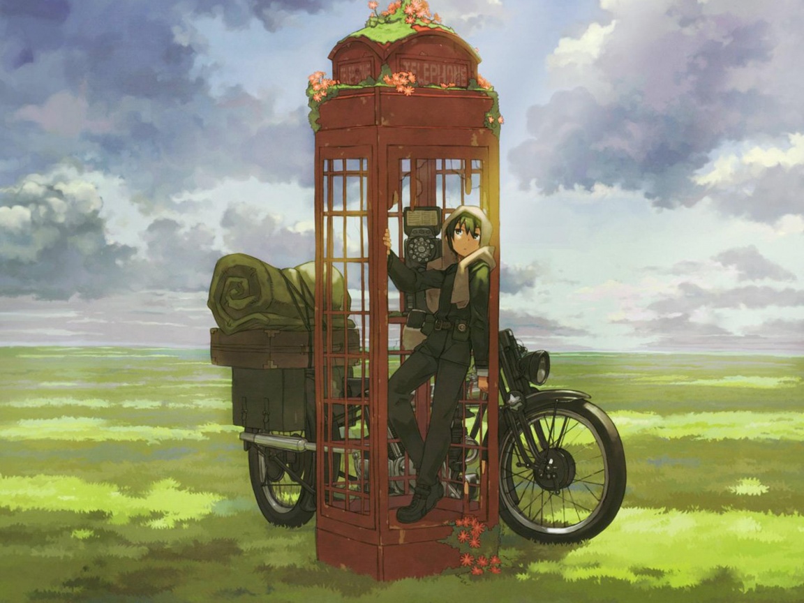 Парень в телефонной будке обои